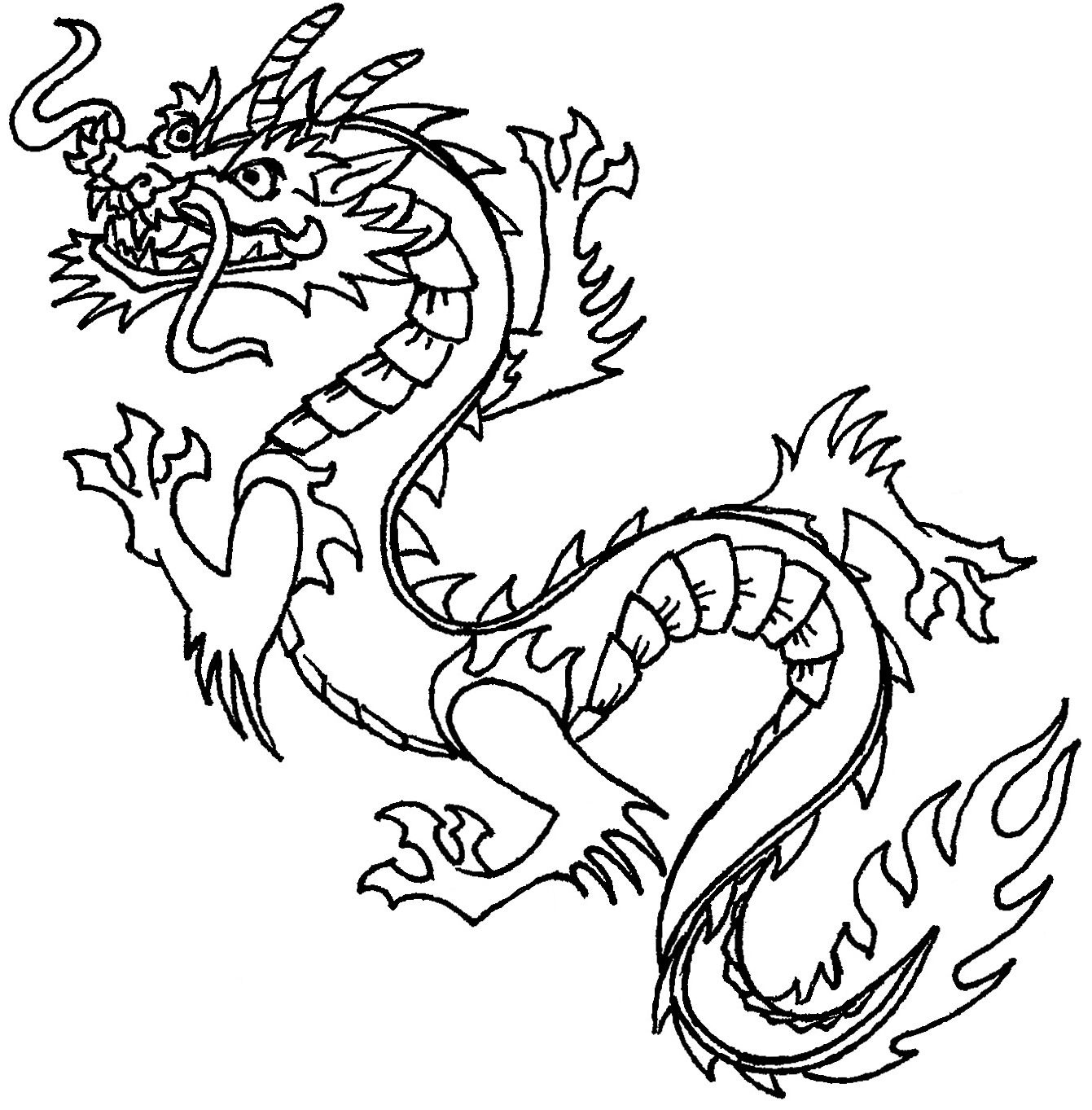 Free Printable Chinese Dragon Coloring Pages For Kids | Stencils - Free Printable Chinese Dragon Coloring Pages