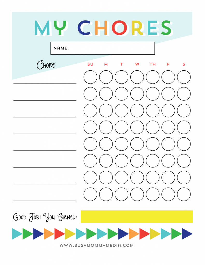 Free Printable - Chore Chart For Kids | Ogt Blogger Friends | Chore - Free Printable Job Charts For Preschoolers