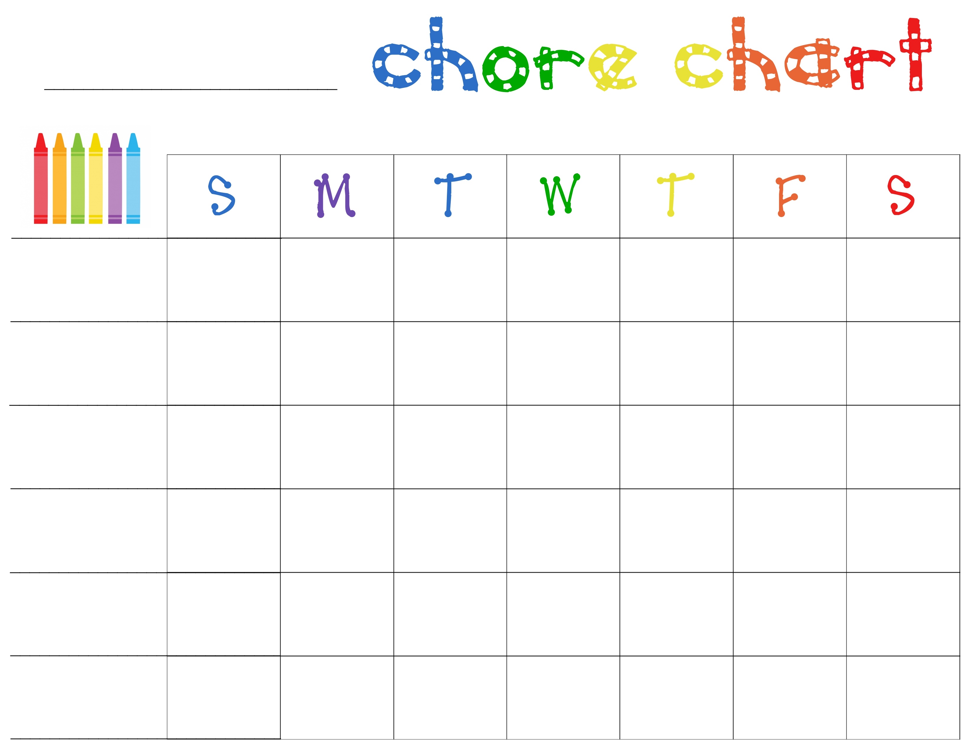 Chore Chart For 6 Year Old