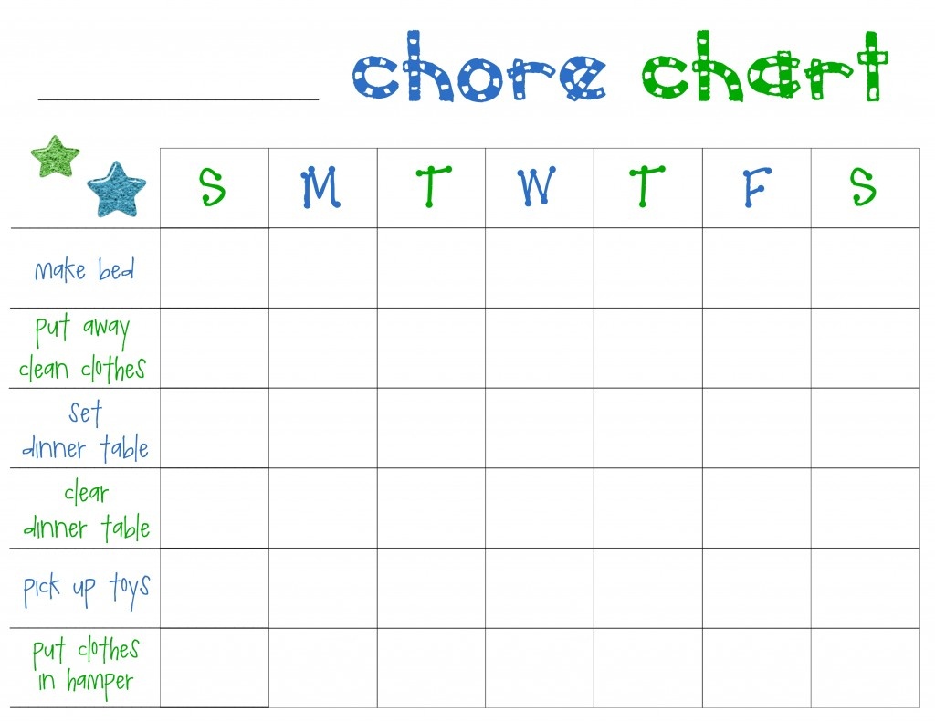 Free Printable Chore Charts