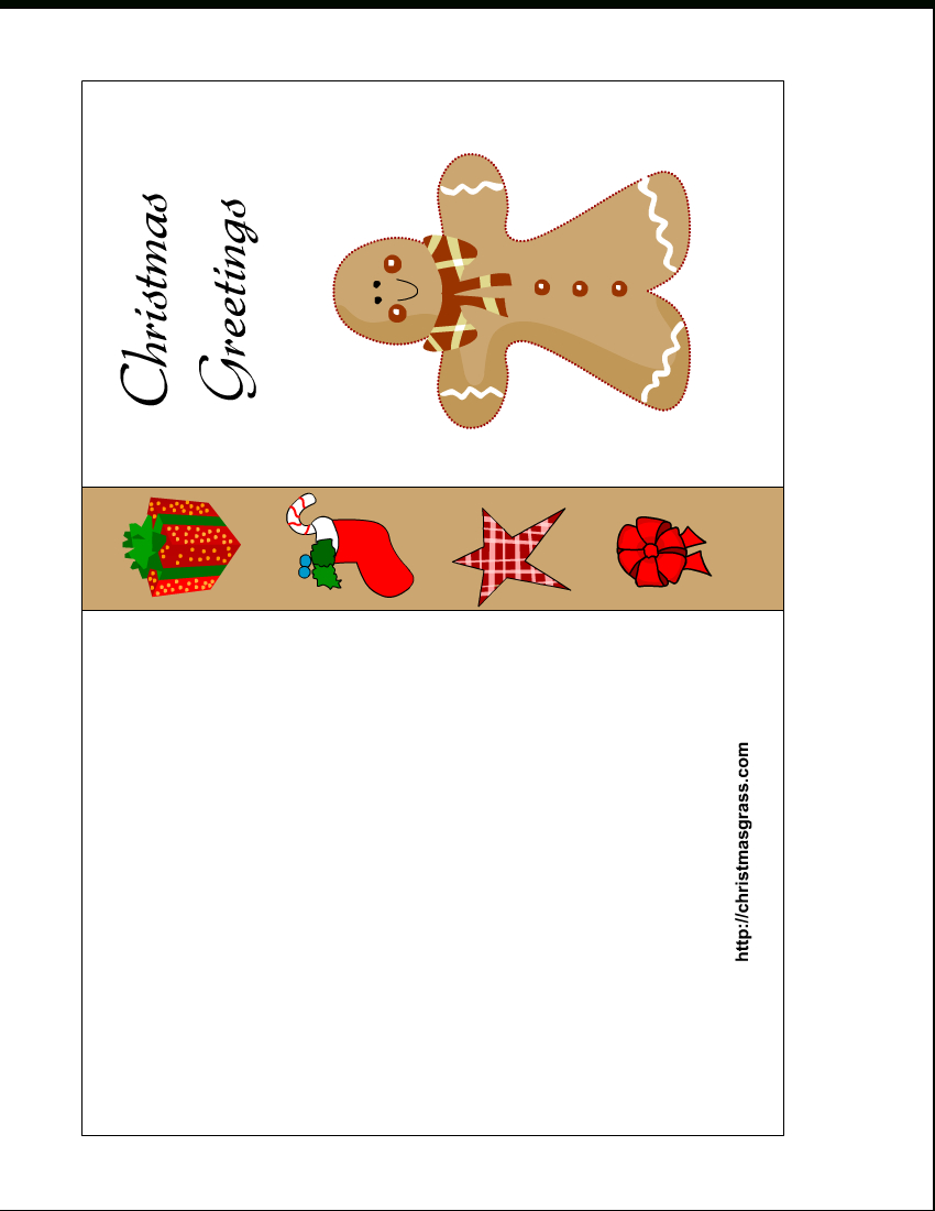 Free Printable Christmas Card With Gingerbread Man - Christmas Cards Download Free Printable