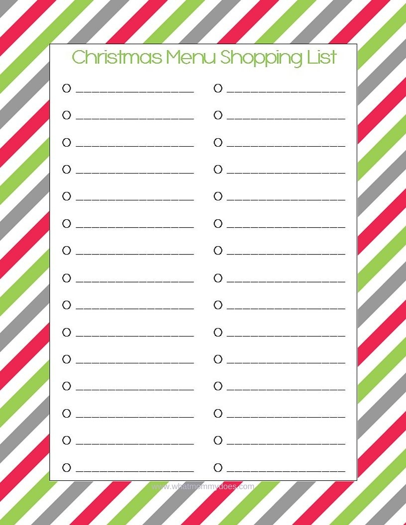 Free Printable Christmas Menu Shopping List | Whatmommydoes On - Christmas Menu Printable Template Free