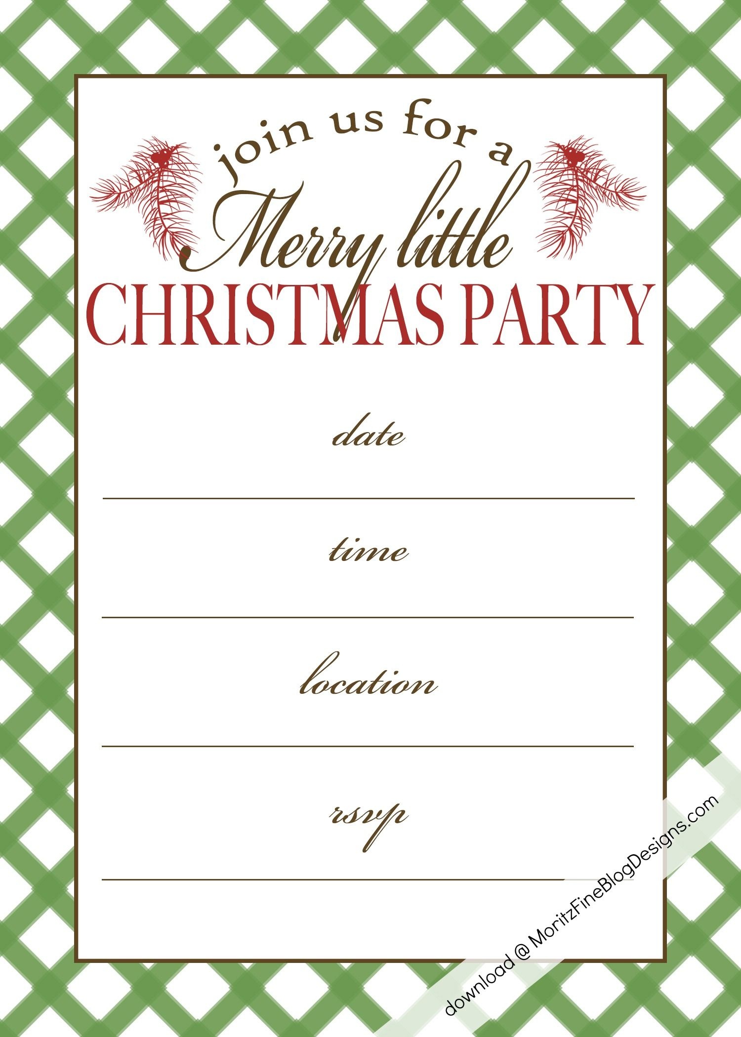 Free Printable Christmas Party Invitation | Christmas:print - Free Printable Christmas Invitations