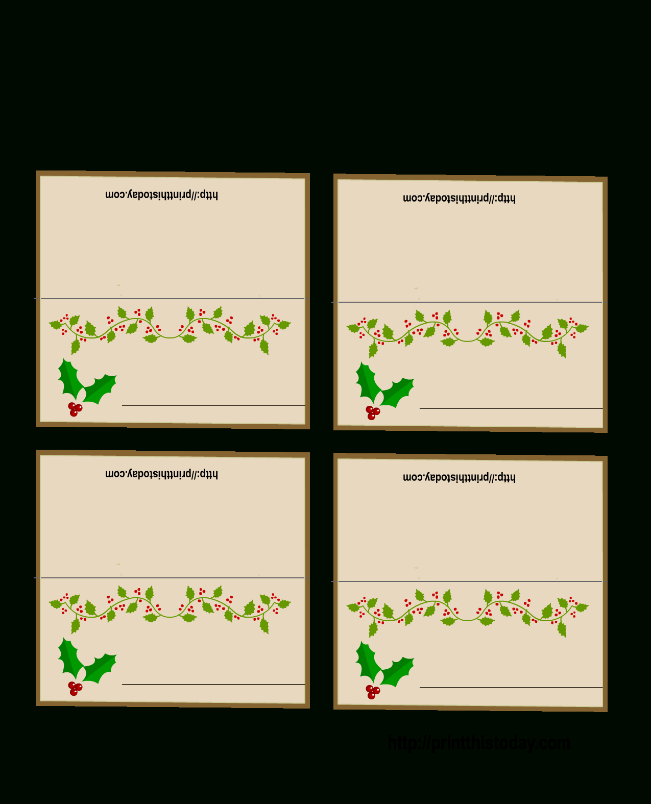 Free Printable Christmas Place-Cards - Free Printable Christmas Table Place Cards Template