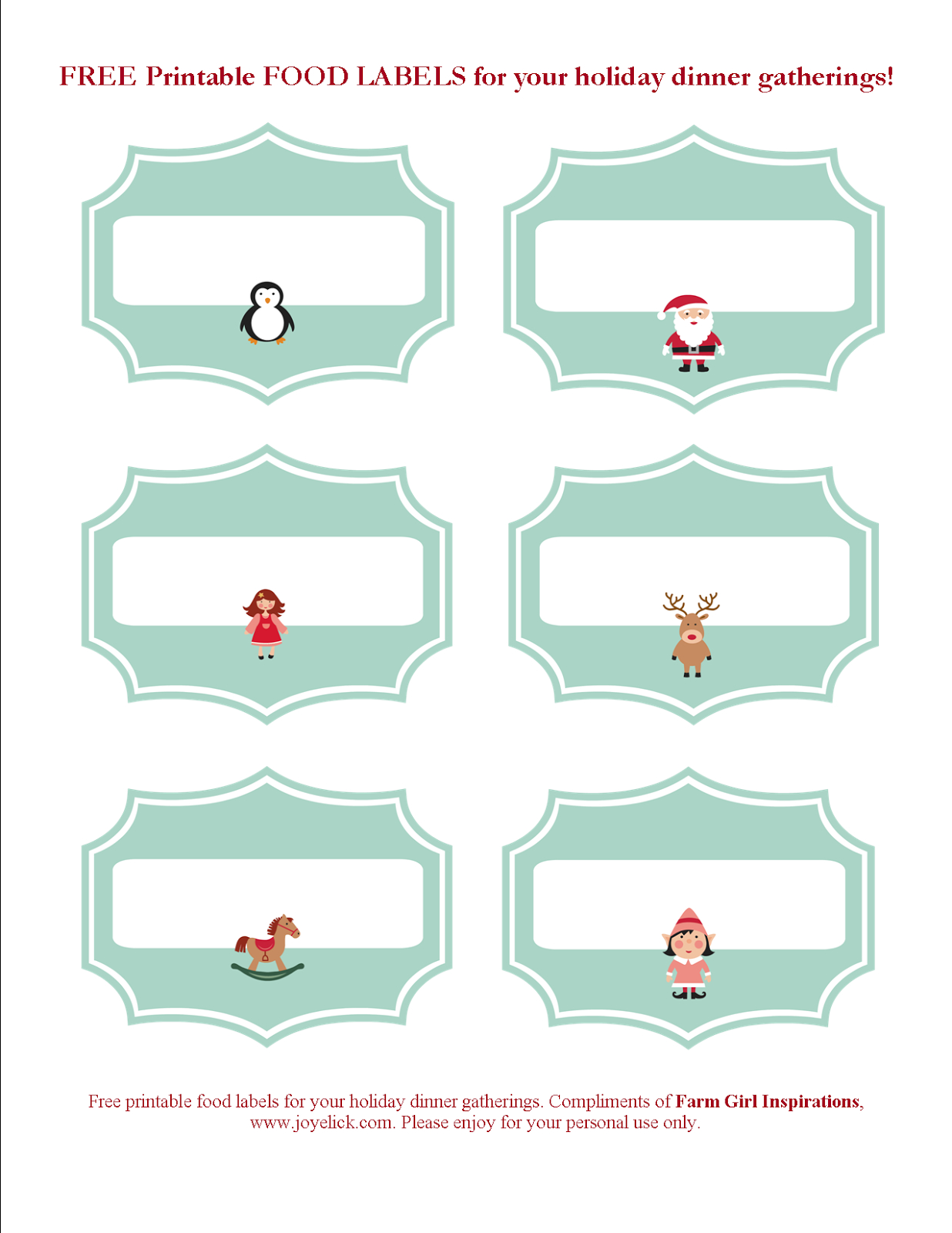 Free Printable Christmas Planner Set: Stay Organized This Holiday - Free Printable Christmas Food Labels