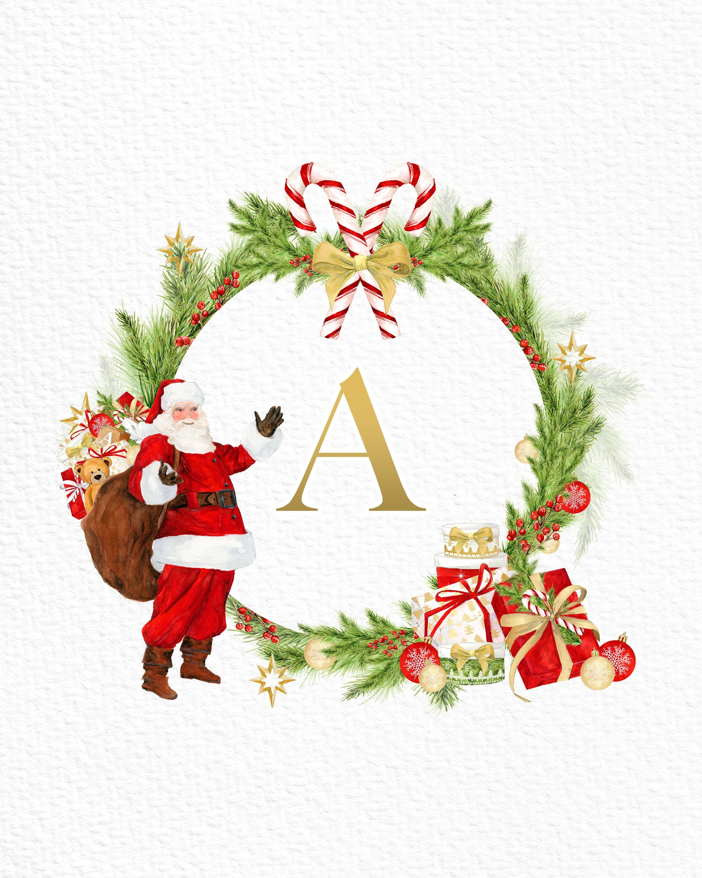 Free Printable Christmas Santa Claus Monograms And More | Christmas - Free Printable Christmas Alphabet