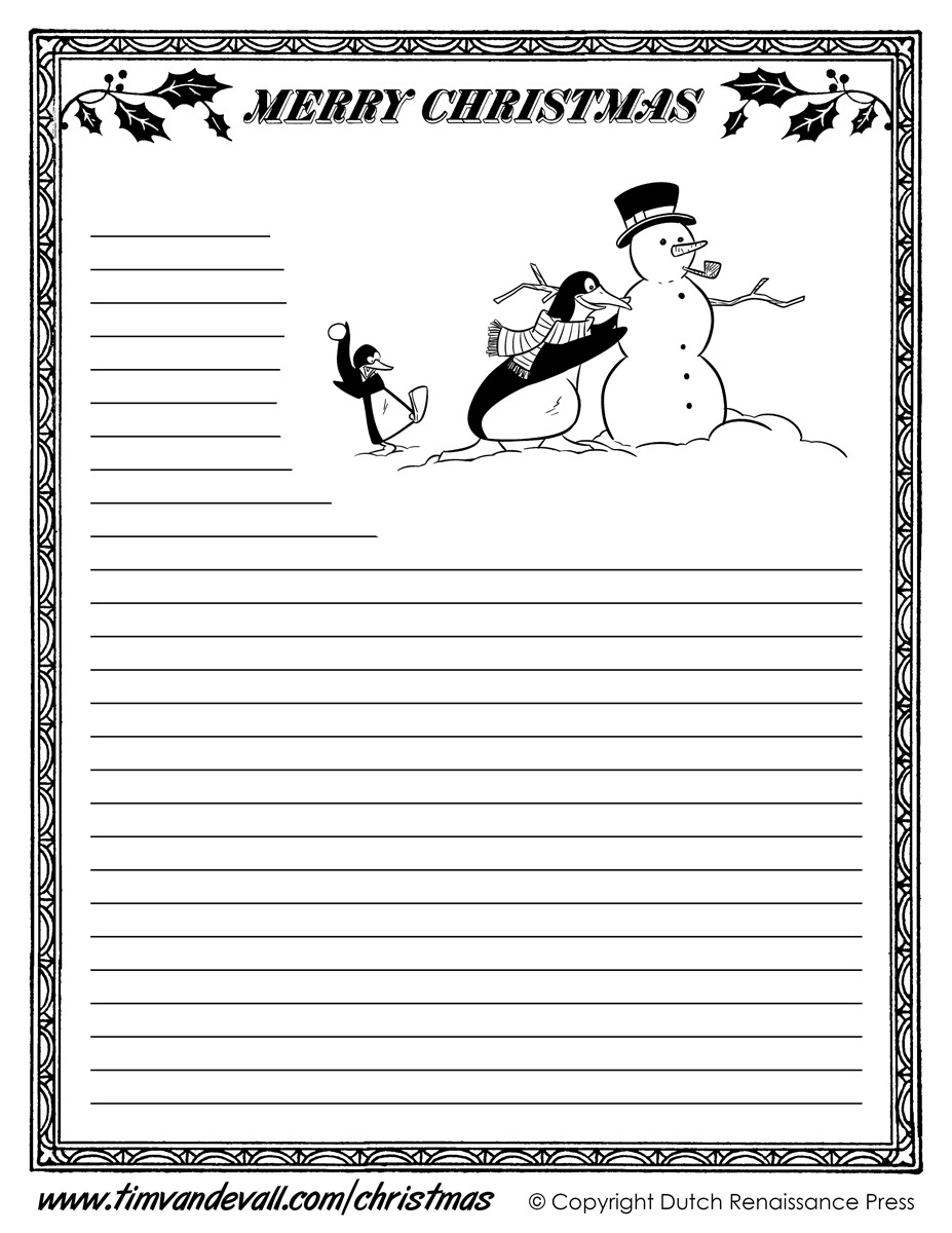 Free Printable Christmas Writing Paper With Lines Free Printable