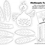 Free Printable   Clothespin Turkey. Easy Craft Idea For The Kids   Free Printable Thanksgiving Crafts For Kids