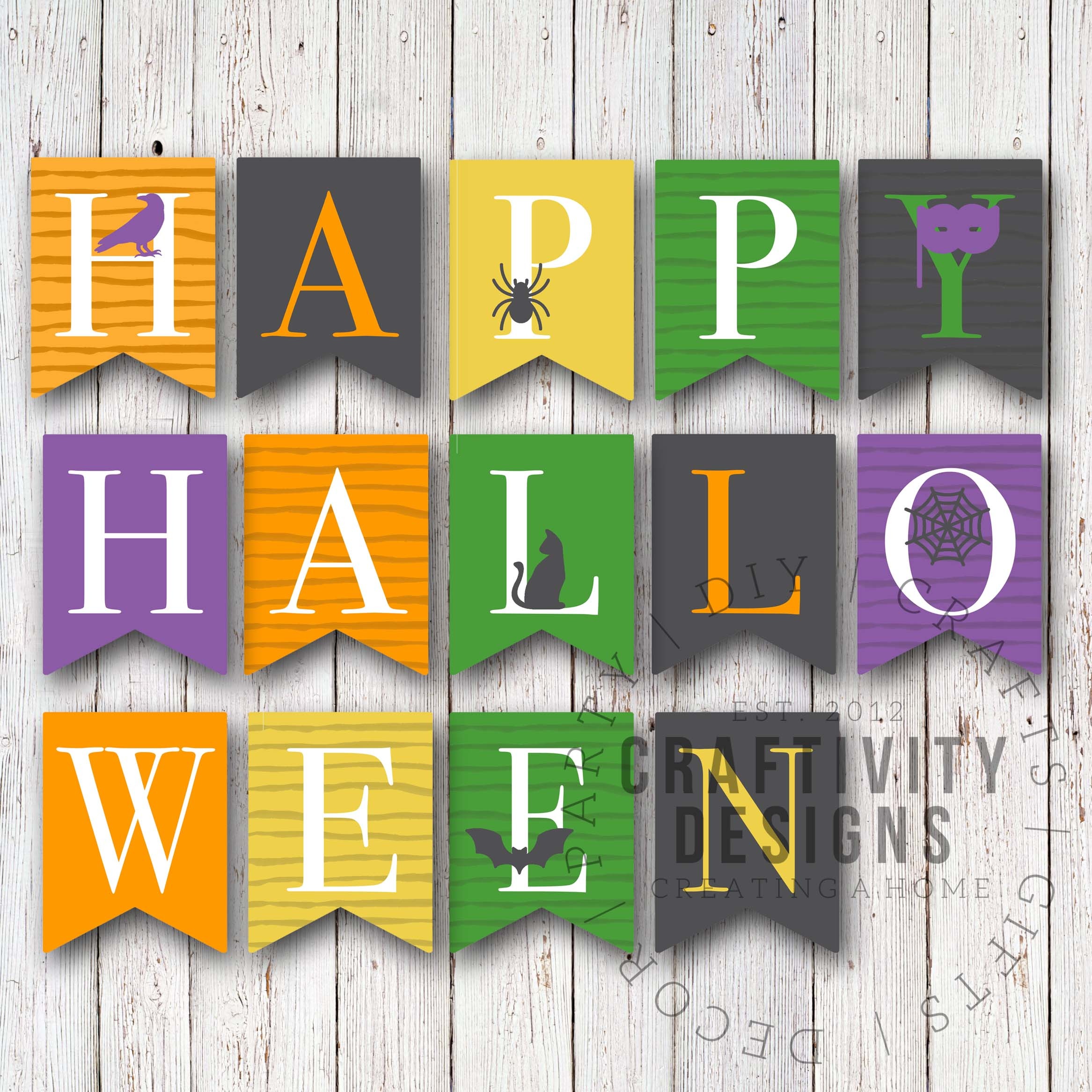 Free Printable Colorful Halloween Banner - Unoriginal Mom - Free Printable Halloween Banner