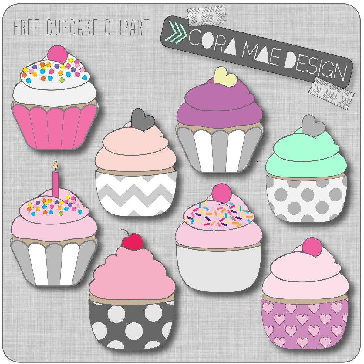 Free Printable Cupcake Clipart For Junk Journals, Art Journals Or - Free Printable Cupcake Clipart
