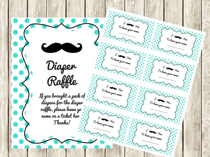 Free Printable Diaper Raffle Tickets For Boy Baby Shower
