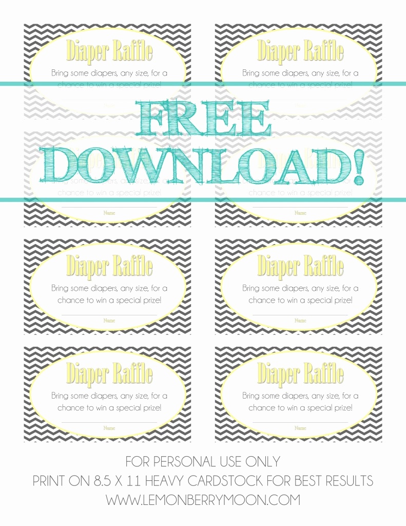 Free Printable Diaper Raffle Tickets For Baby Shower – Rtrs.online - Free Printable Diaper Raffle Tickets