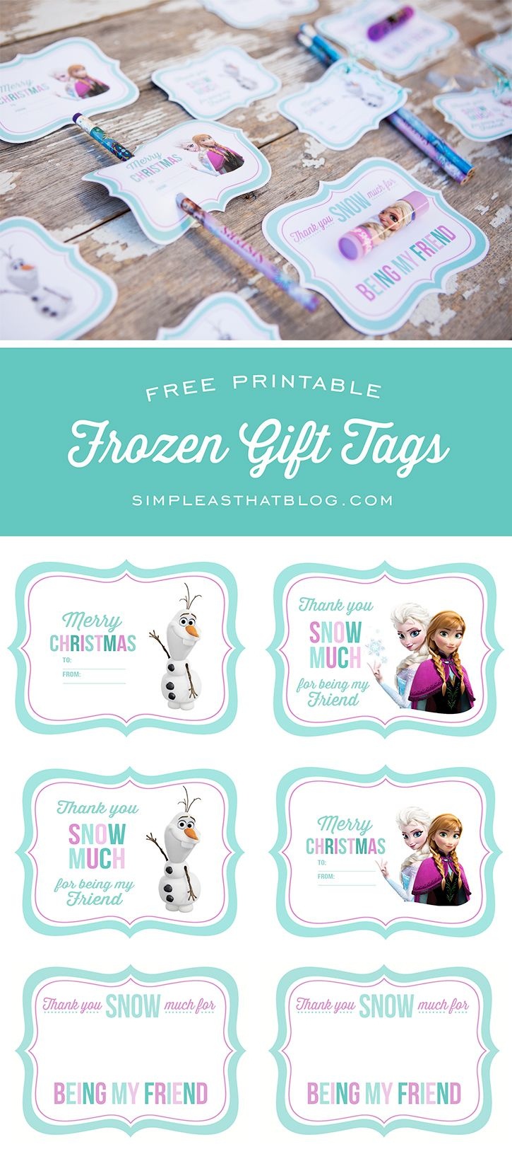 Free Printable Disney Frozen Gift Tags | Simple As That Printables - Free Printable Gift Bag Tags