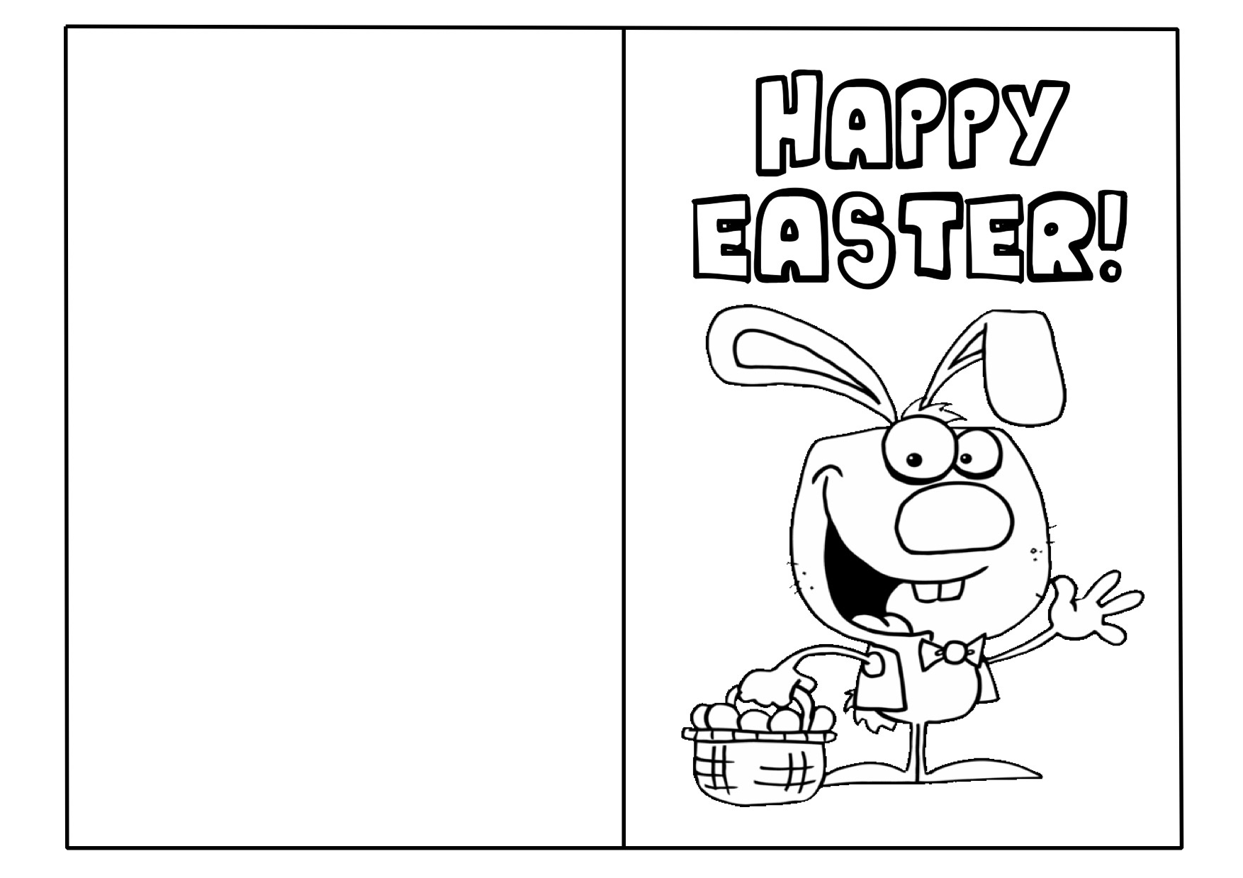 Easter Bunny Card Template Printable