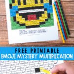 Free Printable Emoji Mystery Multiplication Worksheets | Artsy   Free Printable Math Mystery Picture Worksheets