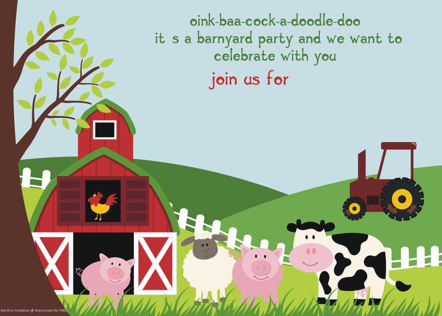 Free Printable Farm Animals Birthday Invitation Template | Free - Free Printable Farm Birthday Invitations