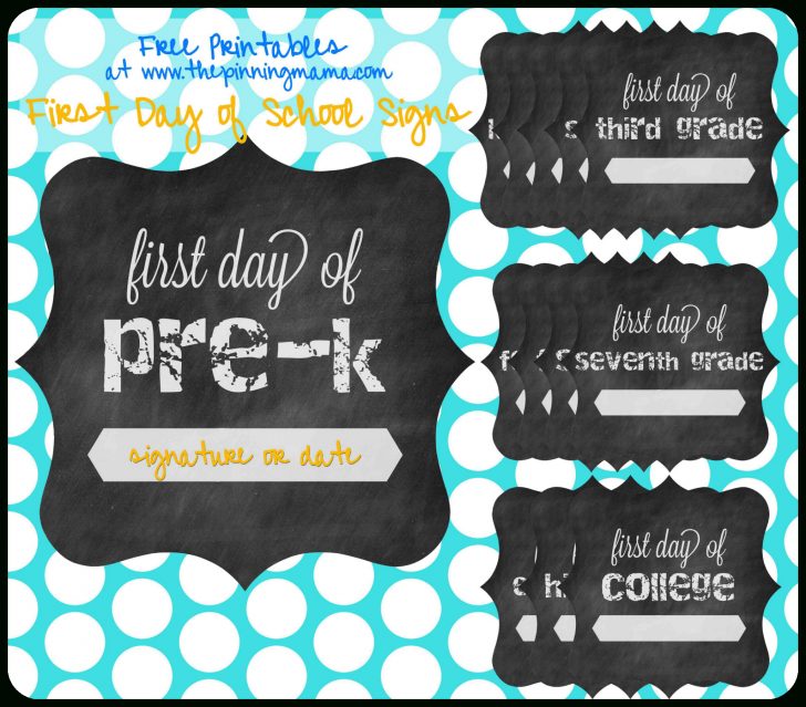 First Day Of School Printable Free