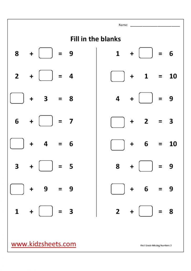 Free Printable First Grade Math Worksheets