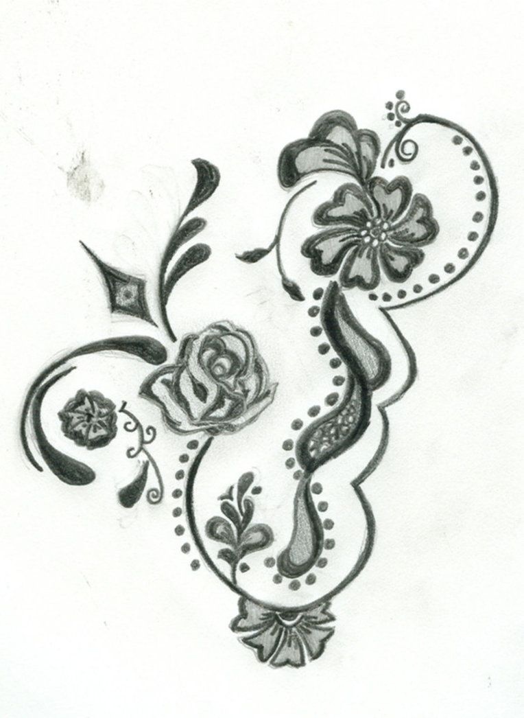 Free Printable Floral Tattoo Designs | Flower Henna Design Four - Free Printable Henna Tattoo Designs