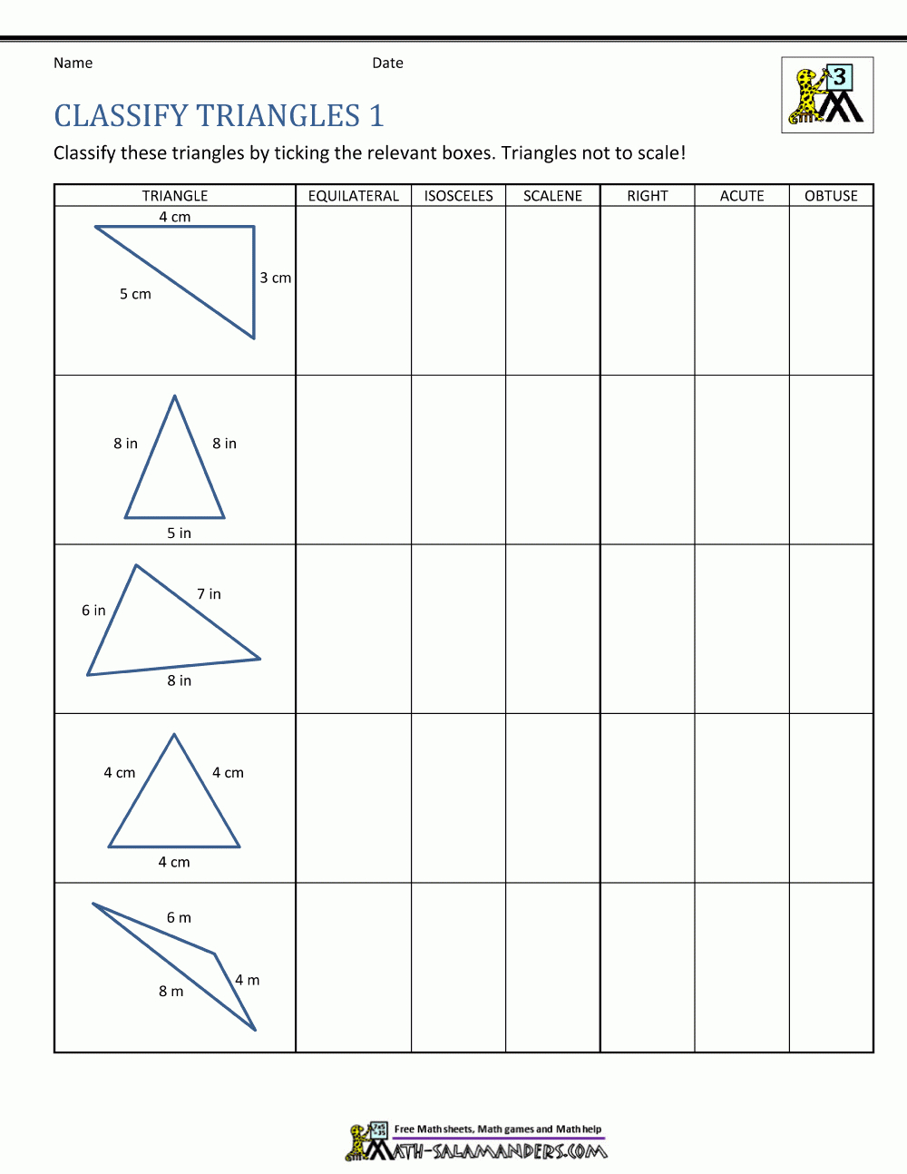 Free Printable Geometry Worksheets For 3Rd Grade Free Printable