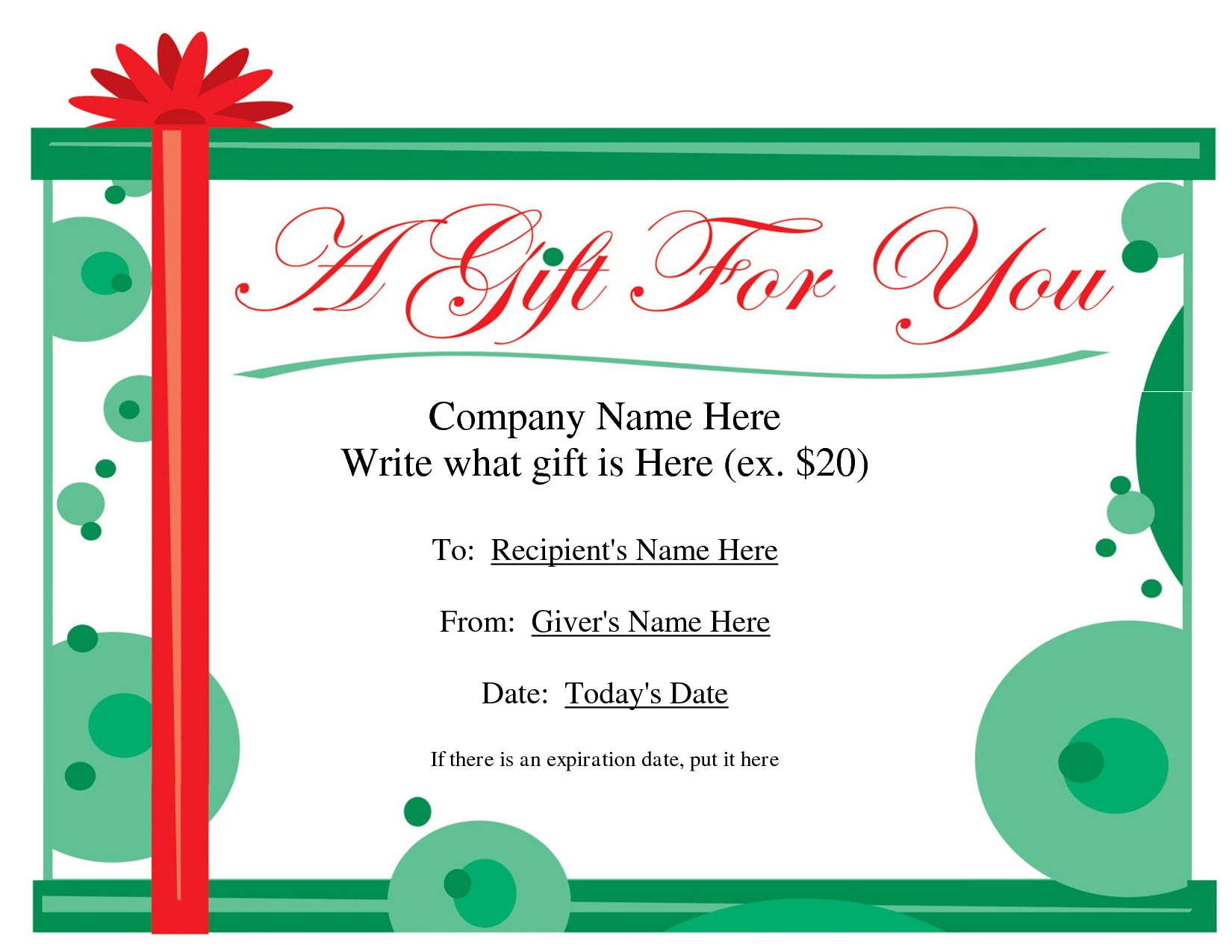 Free Printable Gift Certificate Template | Free Christmas Gift - Free Printable Christmas Gift Voucher Templates
