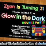 Free Printable Glow In The Dark Bounce Party Invitation Template   Free Printable Glow In The Dark Birthday Party Invitations
