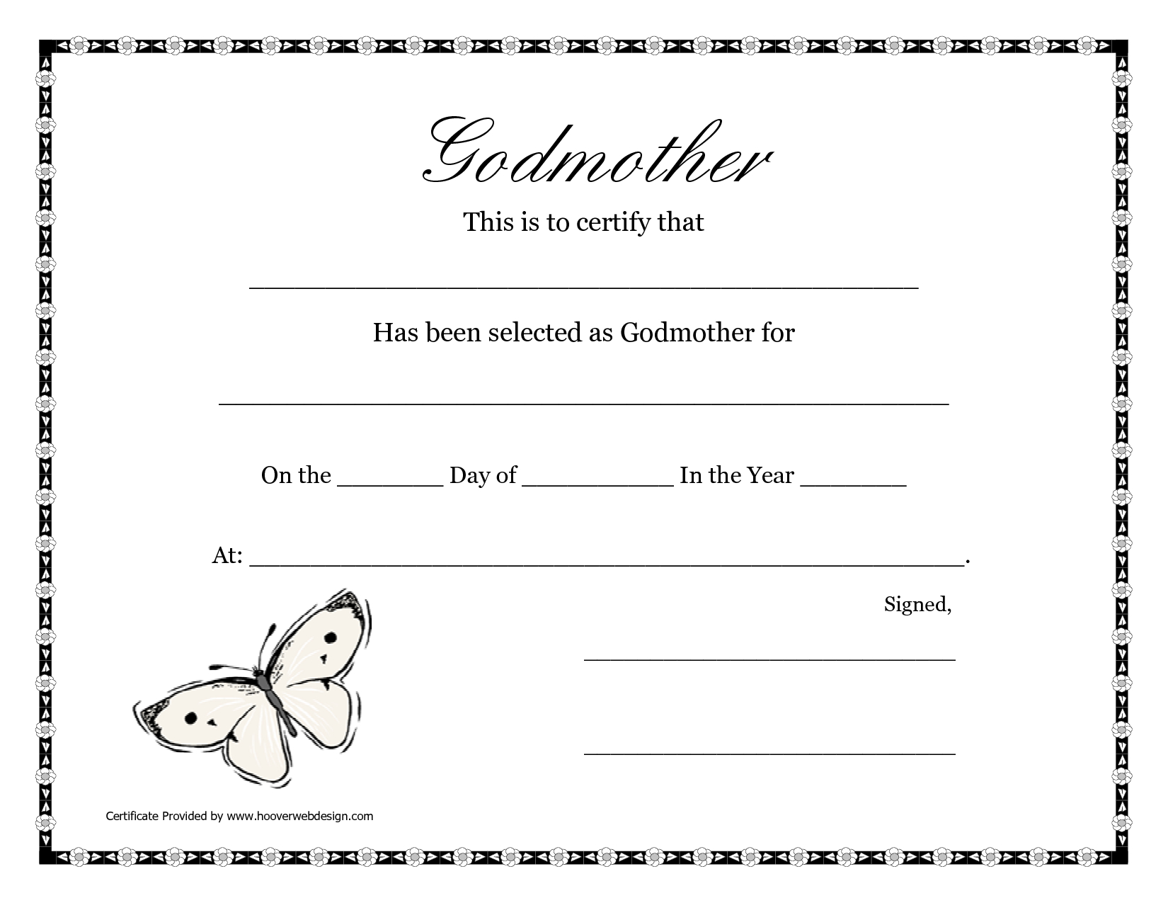 Free Printable Godparent Certificates | Printable Godmother - Grandparents Certificate Free Printable