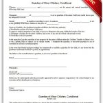 Free Printable Guardian Of Minor Children, Conditional | Sample   Free Printable Child Guardianship Forms