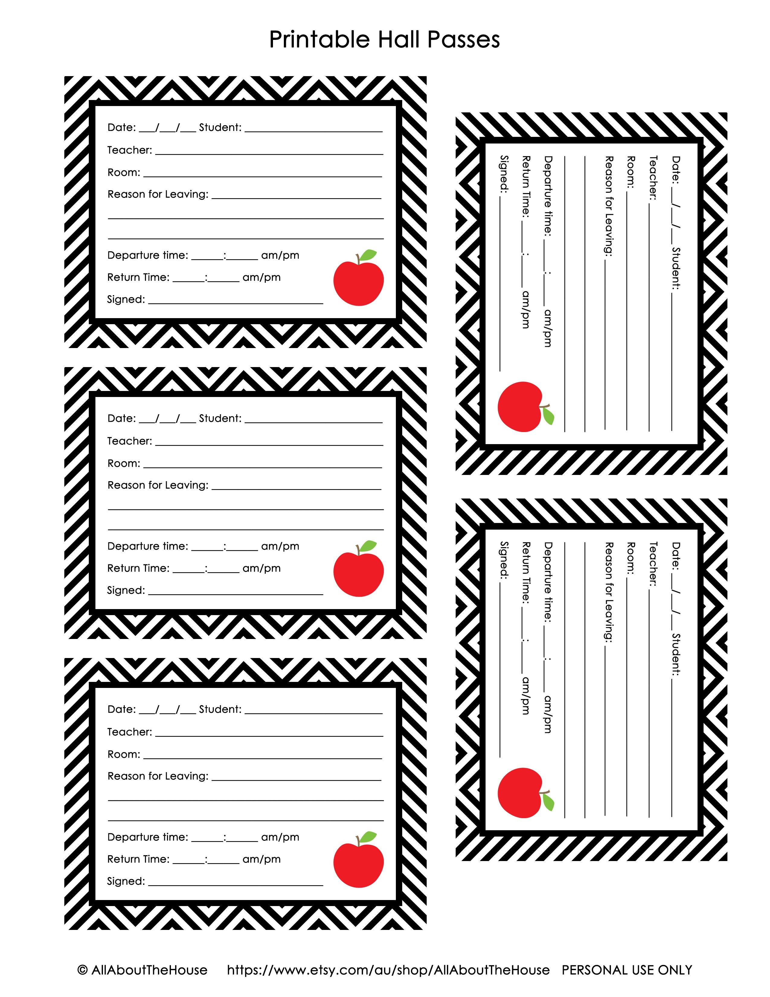 Free Printable Hall Pass And Supply Alert Cards English Ms Free Printable Hall Pass Template 8240