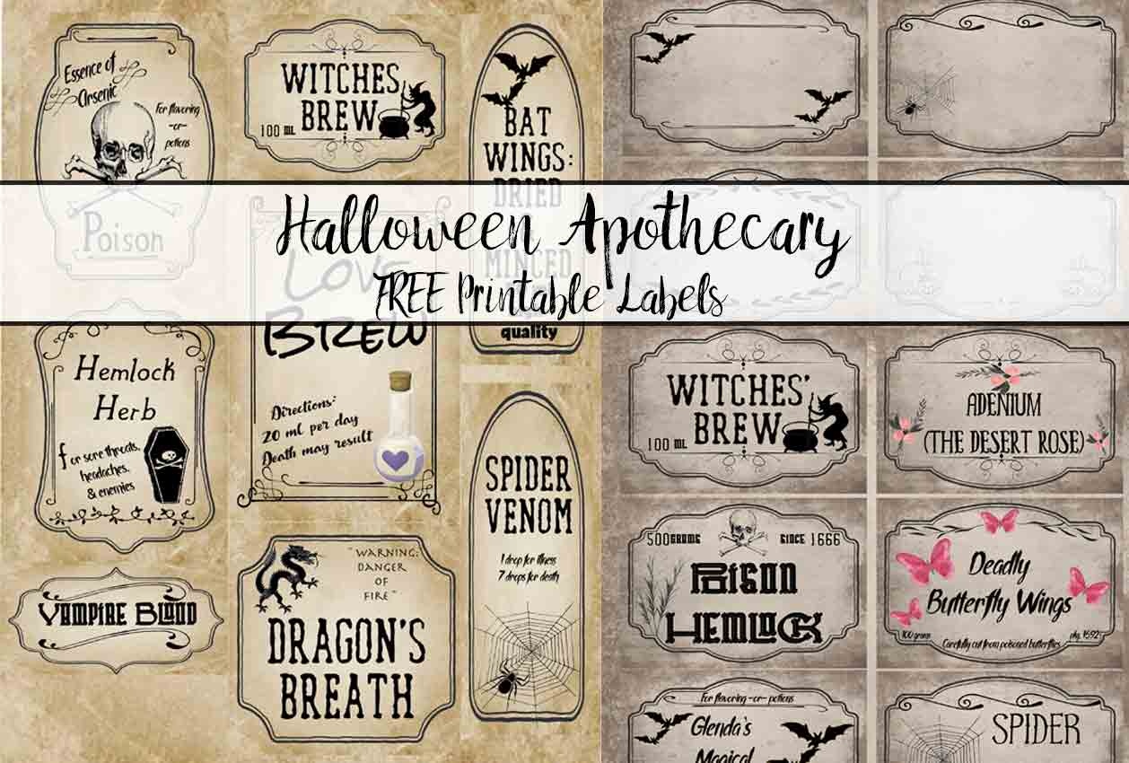 Free Printable Halloween Apothecary Labels: 16 Designs Plus Blanks! - Free Printable Halloween Labels