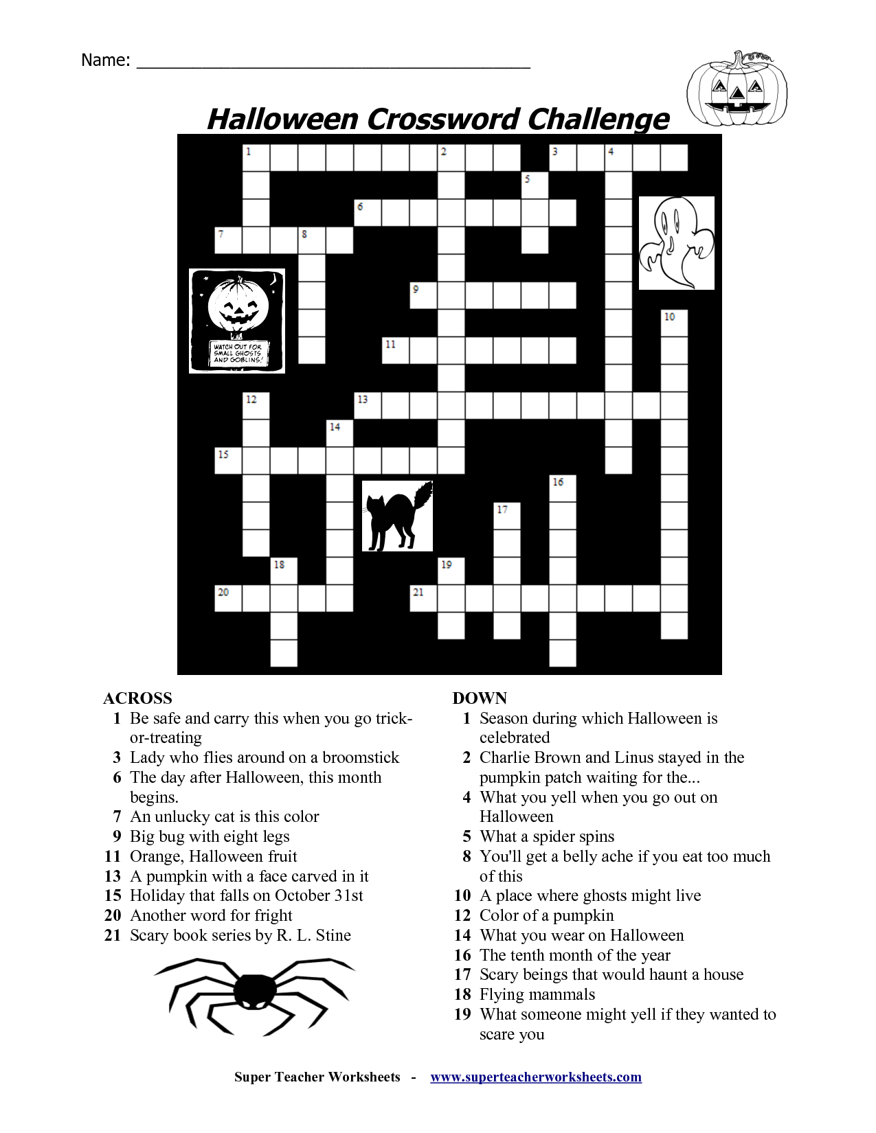 Free Printable Halloween Crosswords | Halloween | Halloween - Halloween Crossword Printable Free