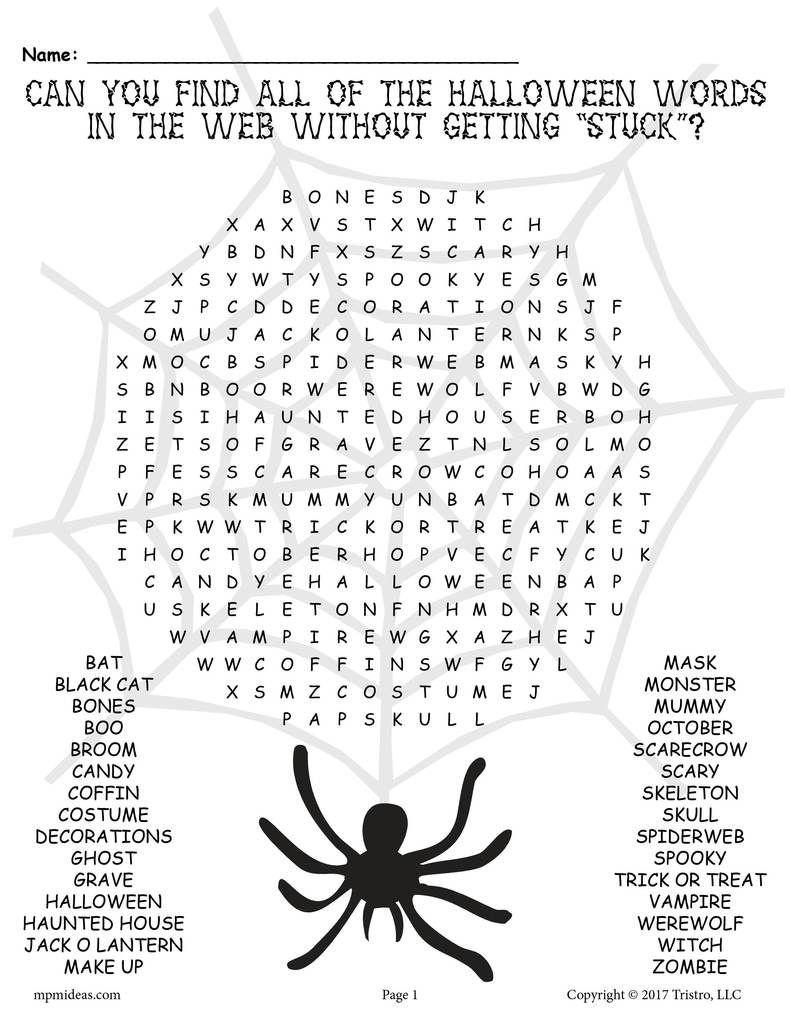 Free Printable Halloween Word Search | Olivia School Activities - Free Printable Halloween Puzzles