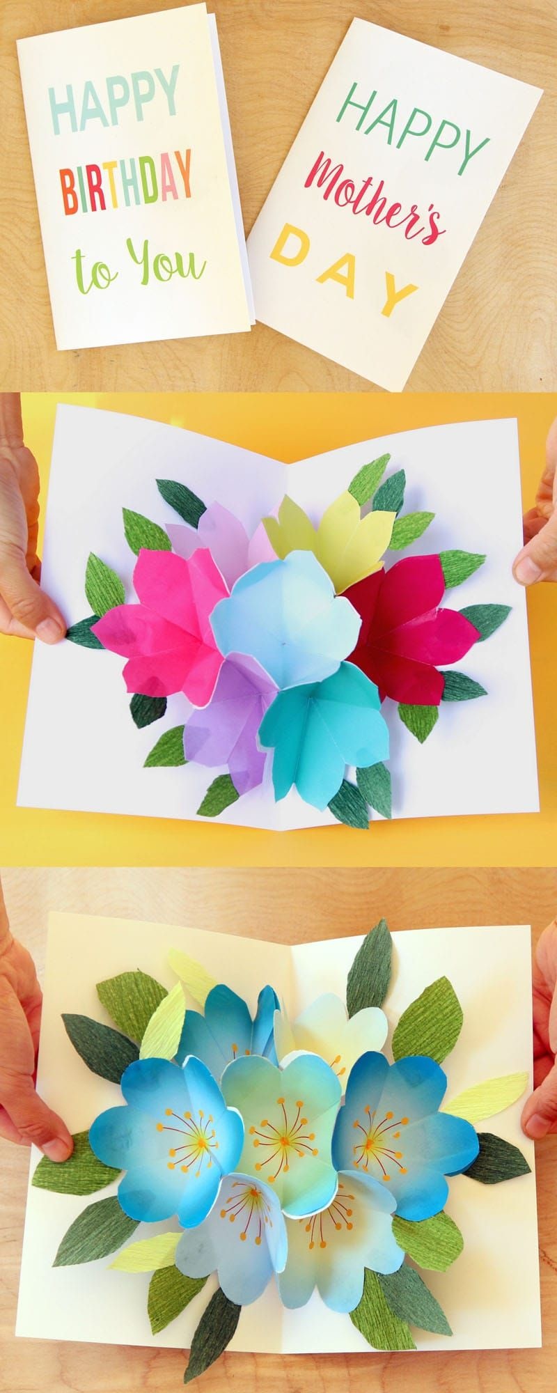 Free Printable Happy Birthday Card With Pop Up Bouquet | Printables - Create Greeting Cards Online Free Printable