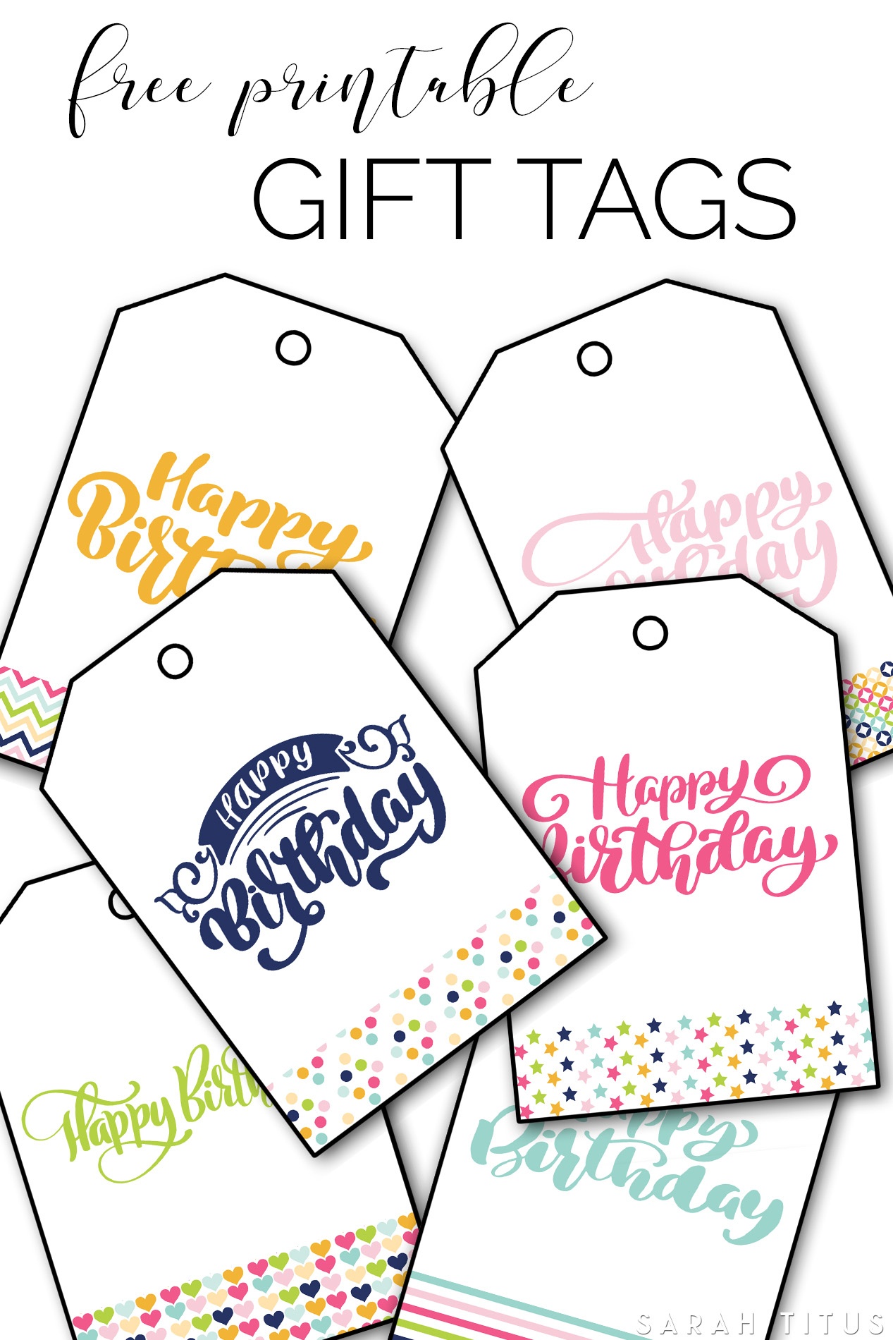 Free Printable Happy Birthday Gift Tags - Sarah Titus - Free Printable Birthday Tags