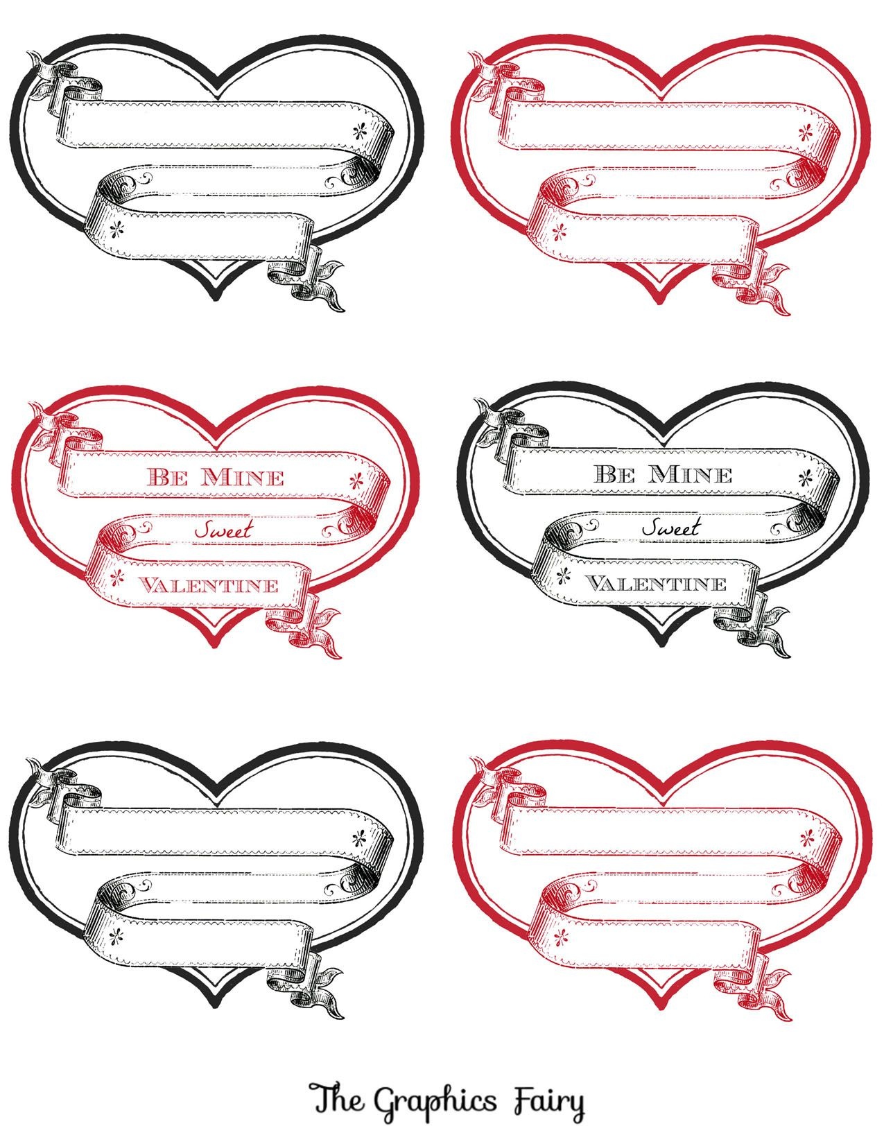 Free Printable Heart Labels | Valentines Day | Valentine Images - Free Printable Valentine Graphics