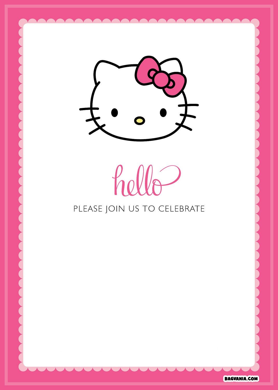 Free Printable Hello Kitty Birthday Invitations – Bagvania Free - Free Printable Kitten Birthday Invitations
