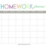 Free Printable: Homework Planner   Free Printable Homework Templates
