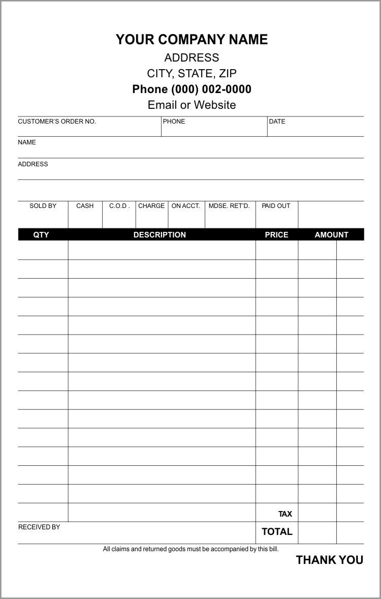 Free Printable Invoice Receipts Invoices Print Receipt Template - Free Printable Blank Receipt Form