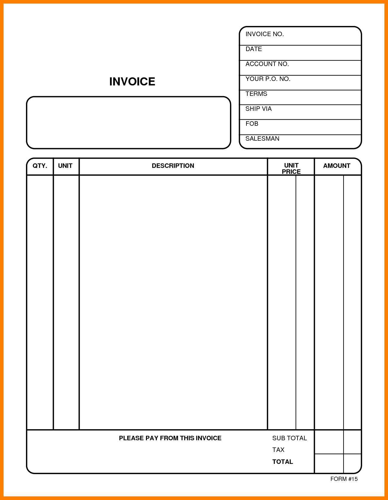 blank invoice