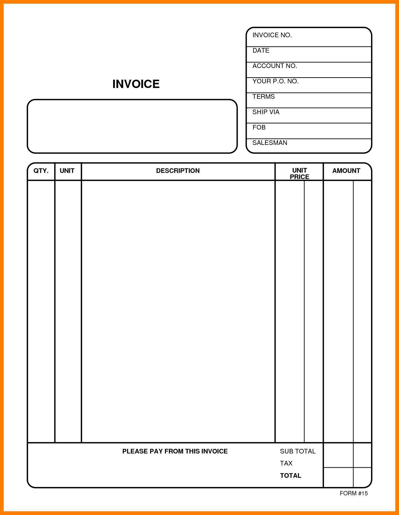 Printable Editable Invoice Template Francesco Printable
