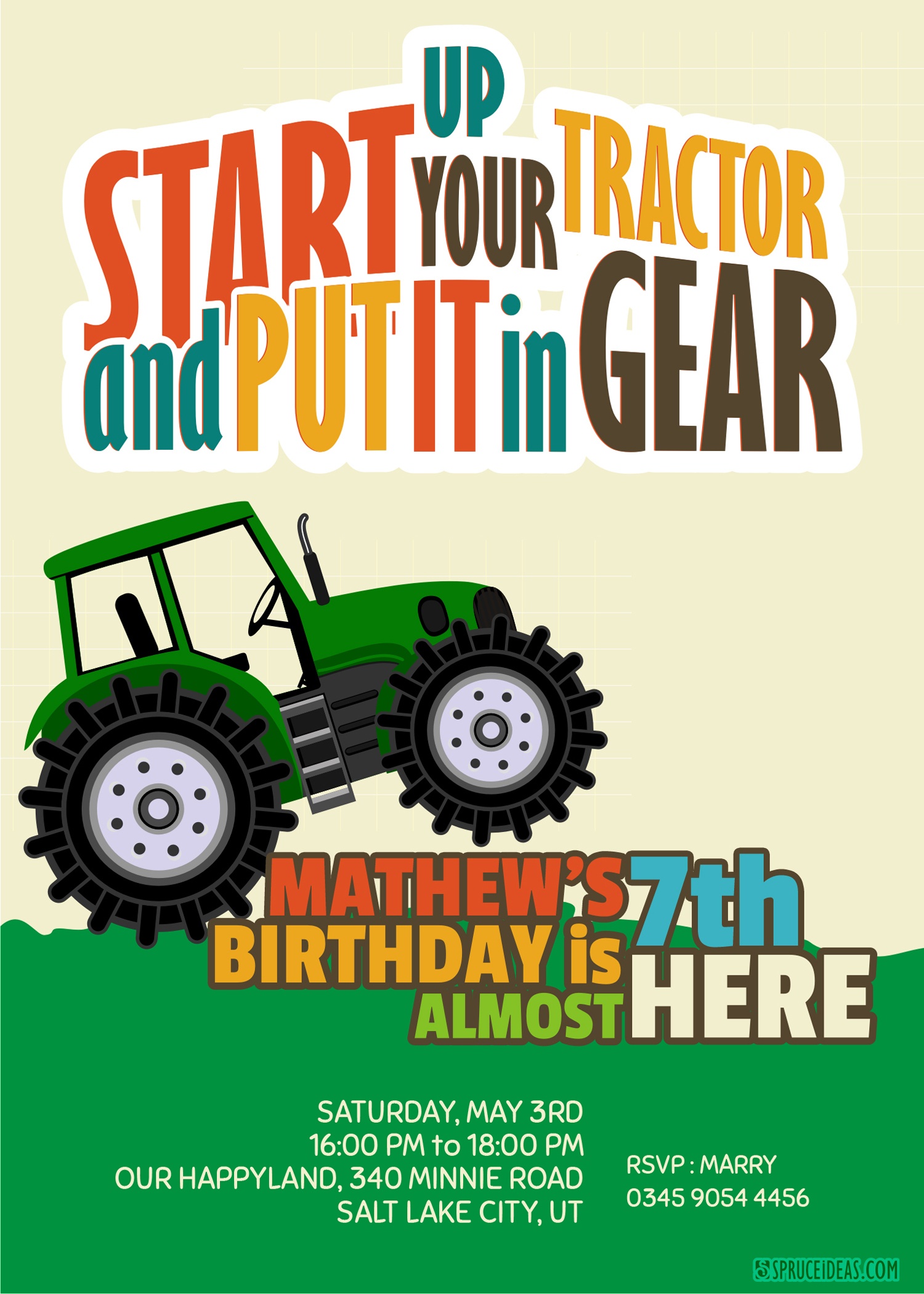 Free Printable John Deere Tractor Birthday Invitation Template - Free Printable John Deere Birthday Invitations