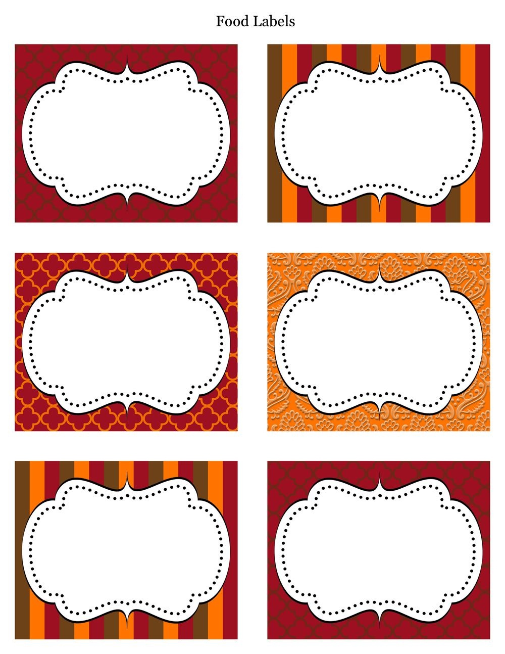 Free Printable Labels &amp;amp; Tags - For Food Buffet. Just Printed Them - Free Printable Candy Buffet Labels Templates