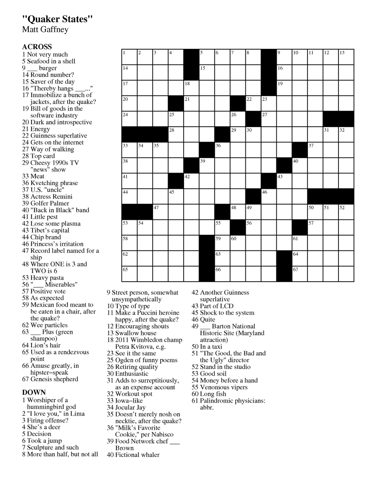 printable daily crossword puzzles free