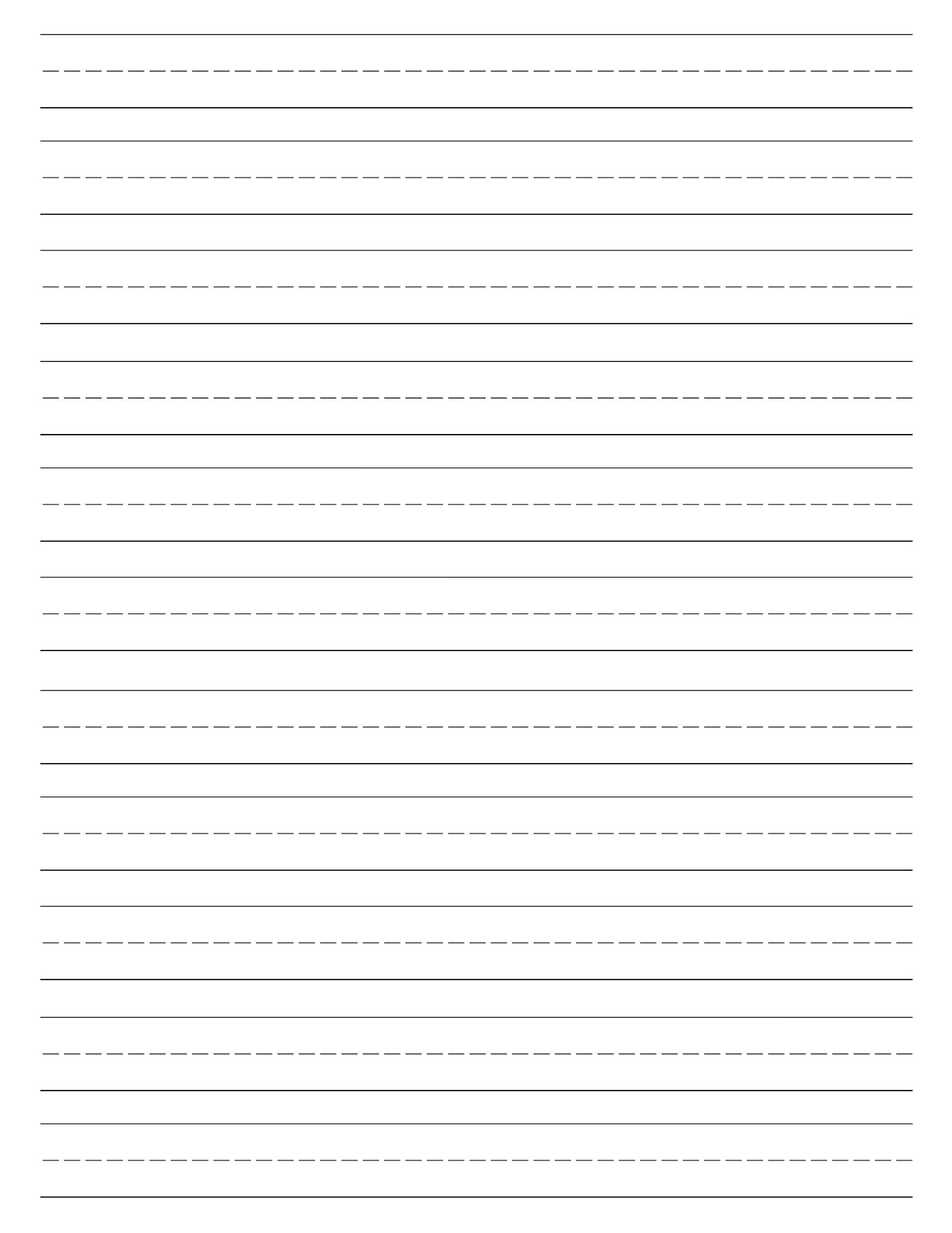 Free Printable Lined Paper {Handwriting Paper Template} | Preschool - Free Printable Kindergarten Lined Paper Template