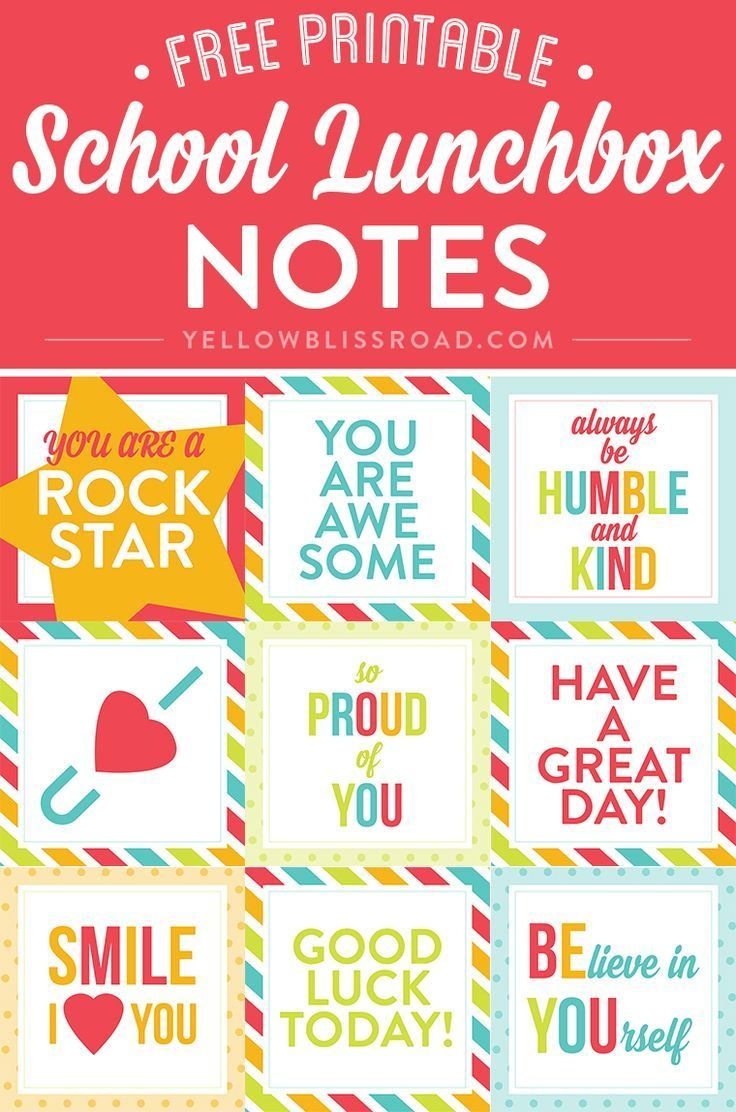 Free Printable Lunch Box Notes | Creative Diy And Crafts Exchange - Free Printable Lunchbox Notes