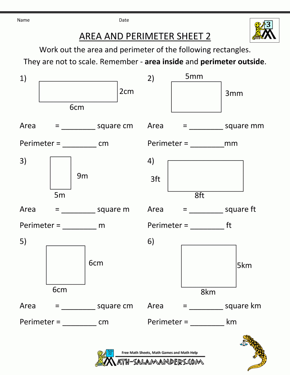 Free Printable Perimeter Worksheets 3Rd Grade | Free Printable