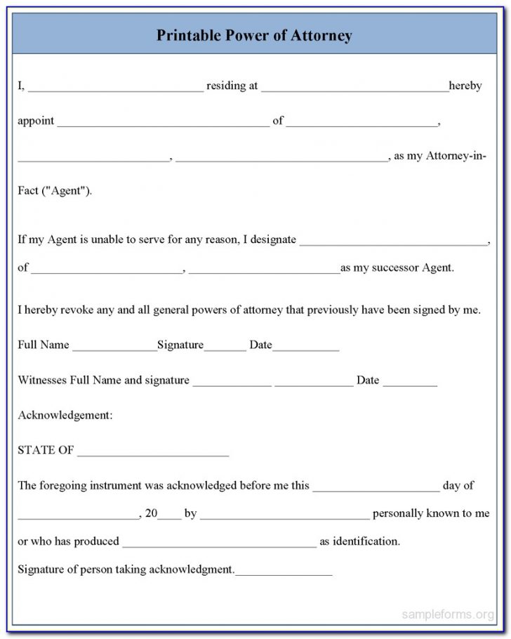 Free Printable Medical Power Of Attorney