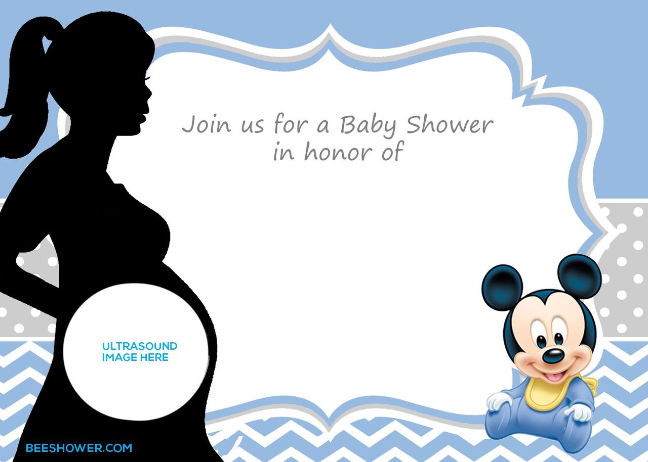 Free Printable Mickey Mouse Baby Shower Invitation Template | Baby - Free Printable Baby Mickey Mouse Birthday Invitations