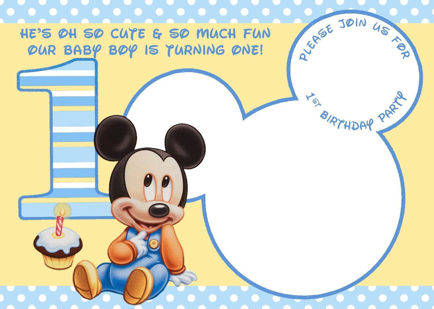 Free Printable Baby Mickey Mouse Birthday Invitations Free Printable