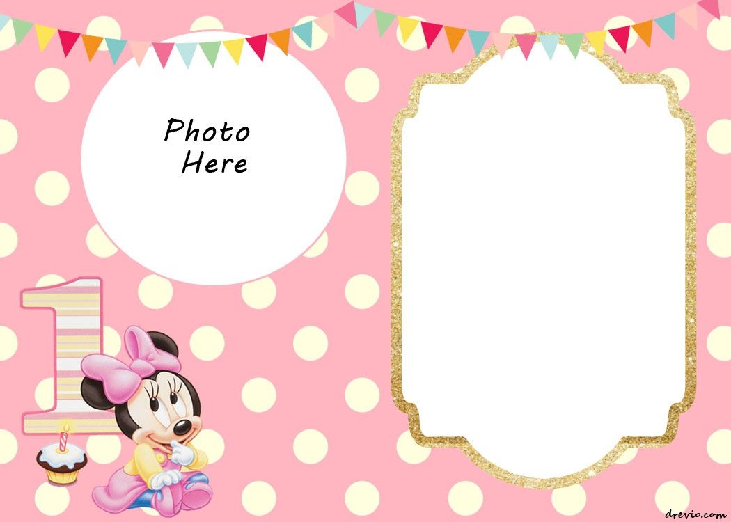 Free Printable Minnie Mouse 1St Invitation | Rebekah-Ann | Minnie - Free Printable Polka Dot Birthday Party Invitations